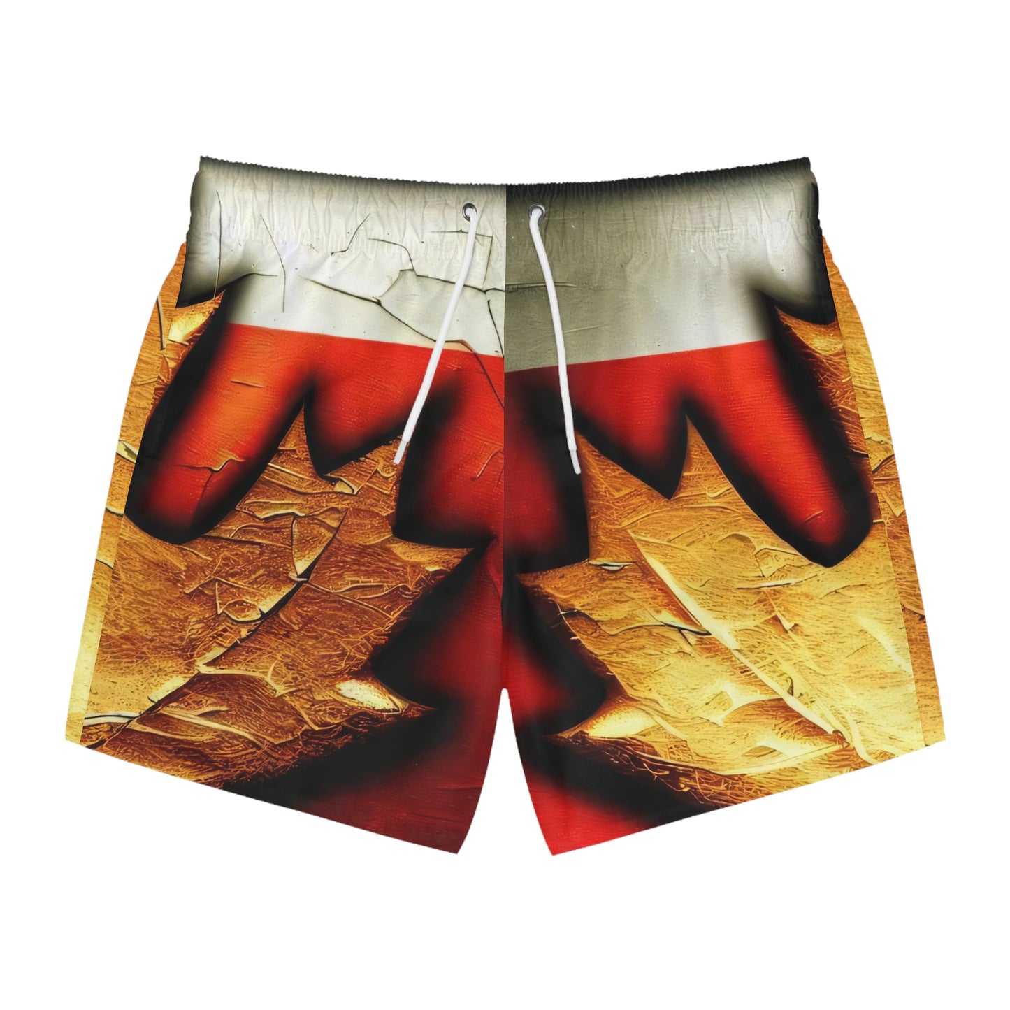 Vintage Rustic Fashion Mens Swim Trunks - Canadian Flag Maple Leaf Swim Shorts Mens