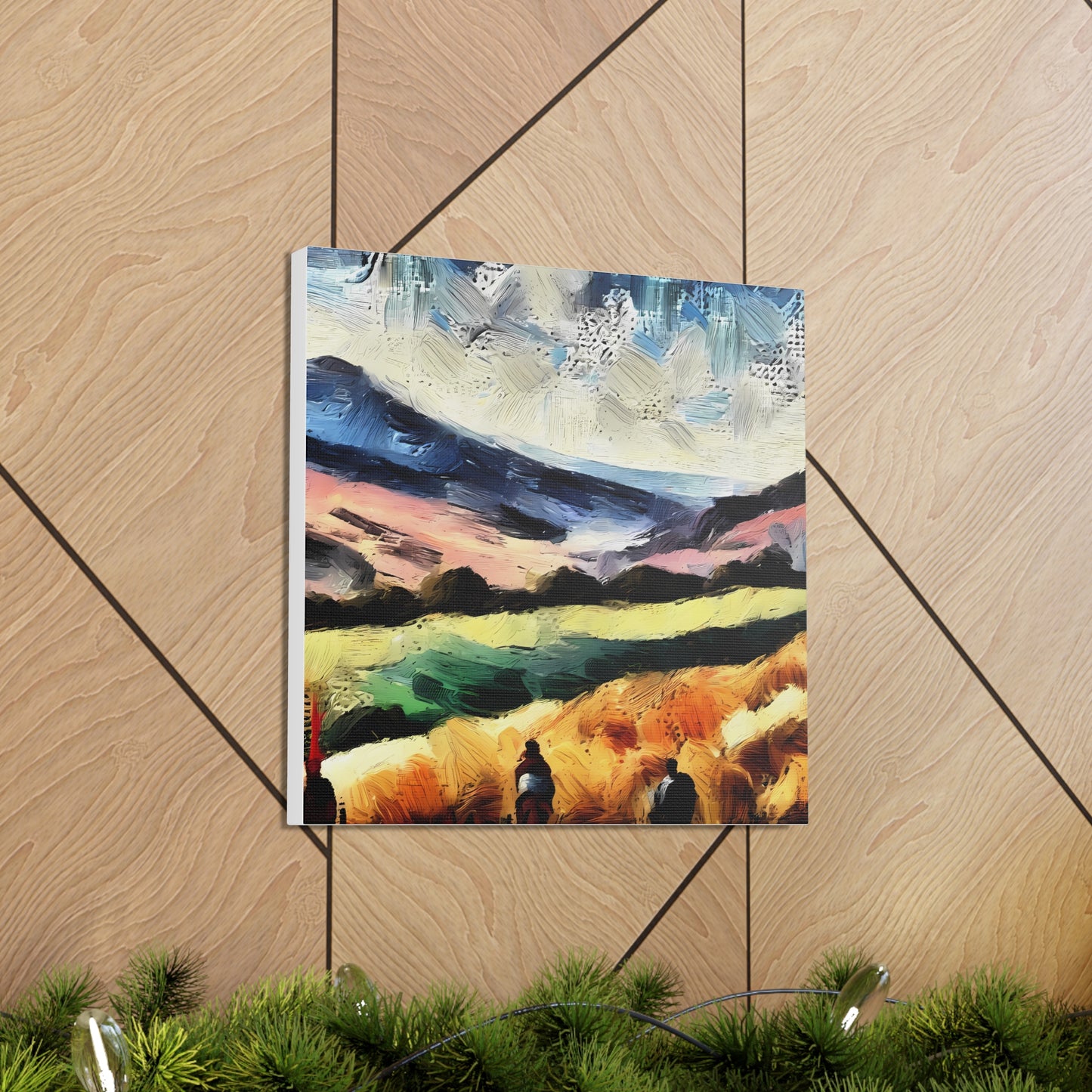 Landscape Large Wall Art Canvas Gallery Wraps - Romantic Rolling Hills Country Framed Canvas Wall Art