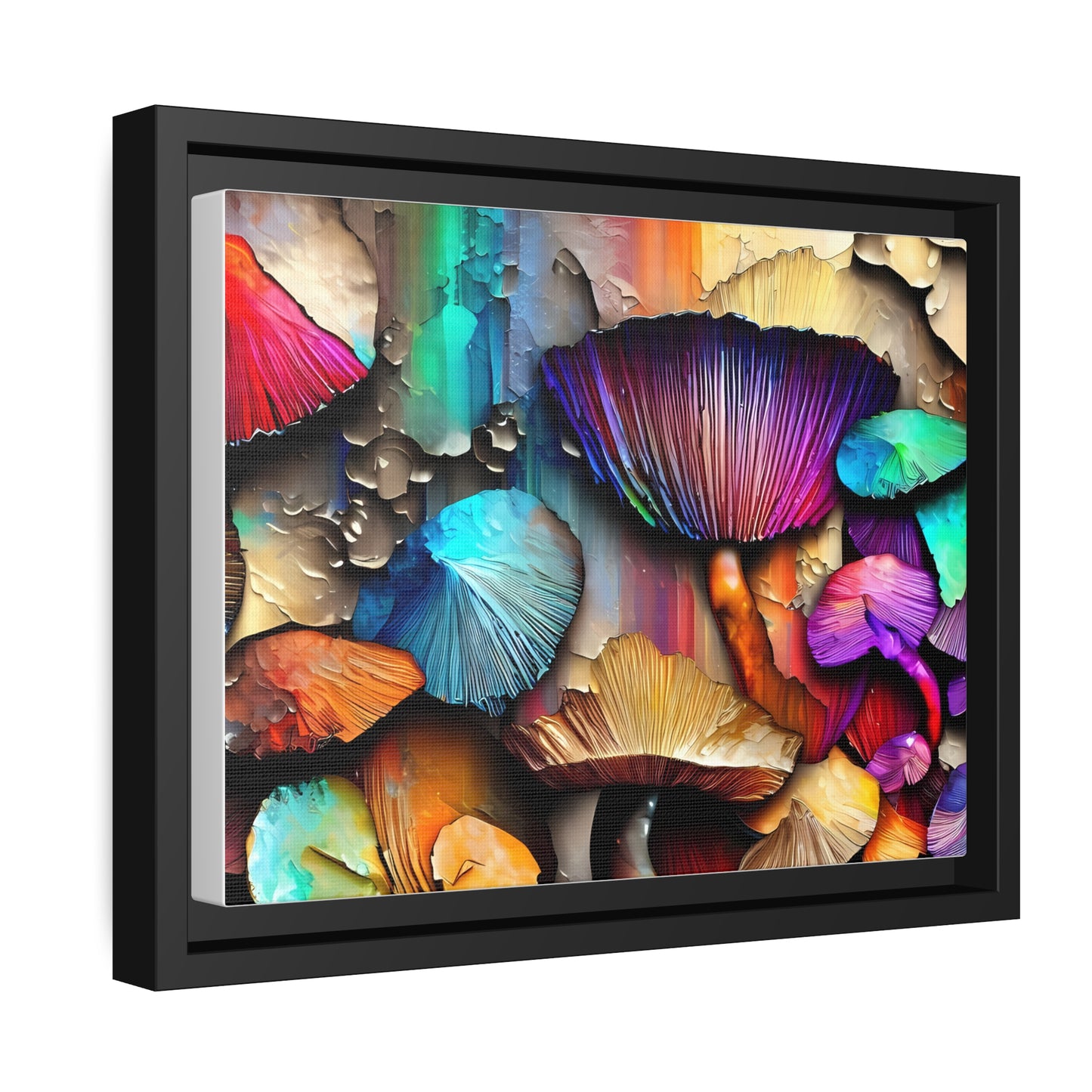 Home Decor - Matte Canvas Wall Art, Black Frame - Wildshrooms - Fathers Day Gift Item Special
