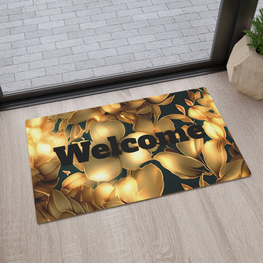 Golden Welcome Floral Floor Mat - Floor Mat The Ultimate Protection for Your Floor