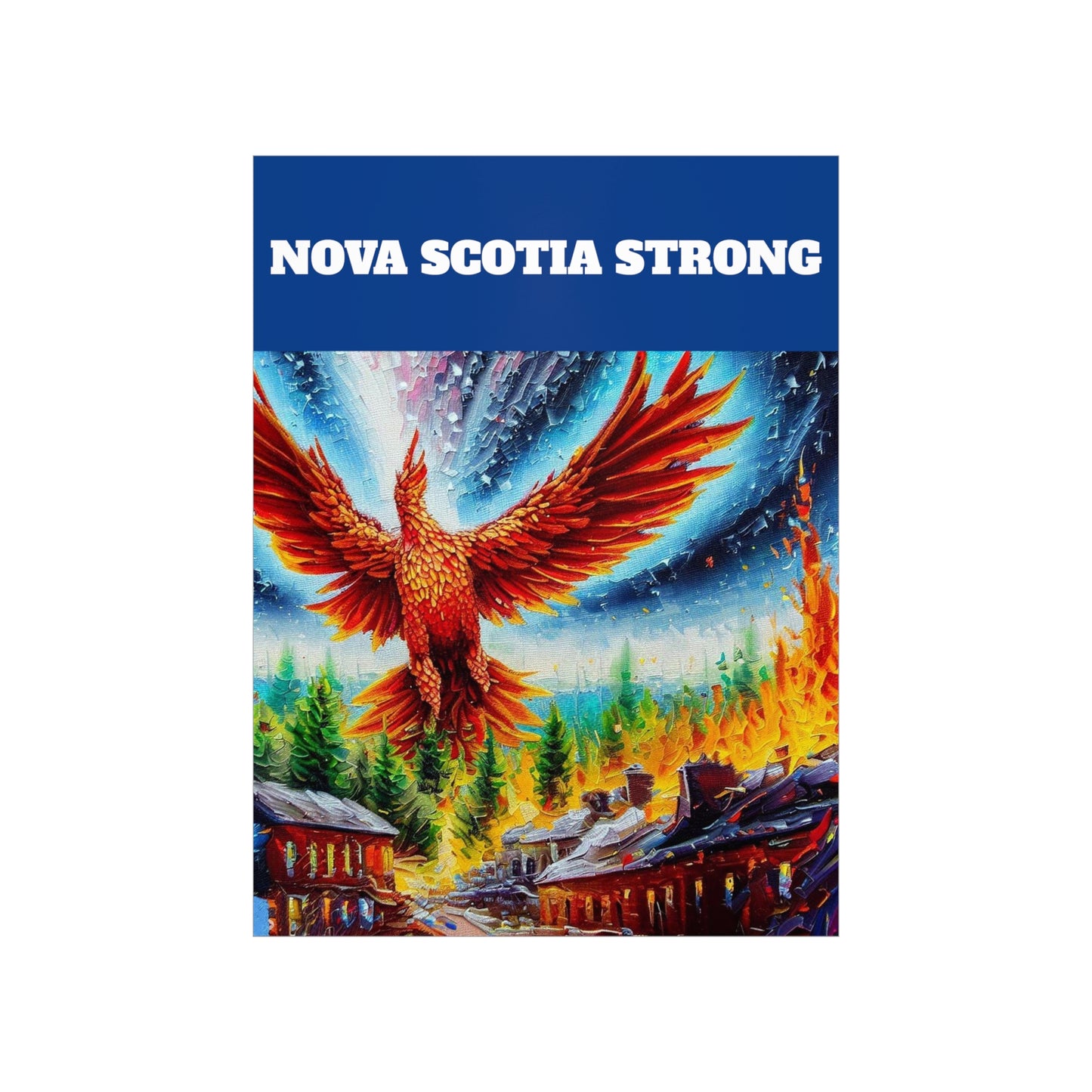 Unique Vintage Wall Art Poster - Premium Matte Vertical Vintage Nova Scotia Strong Phoenix Rising Poster