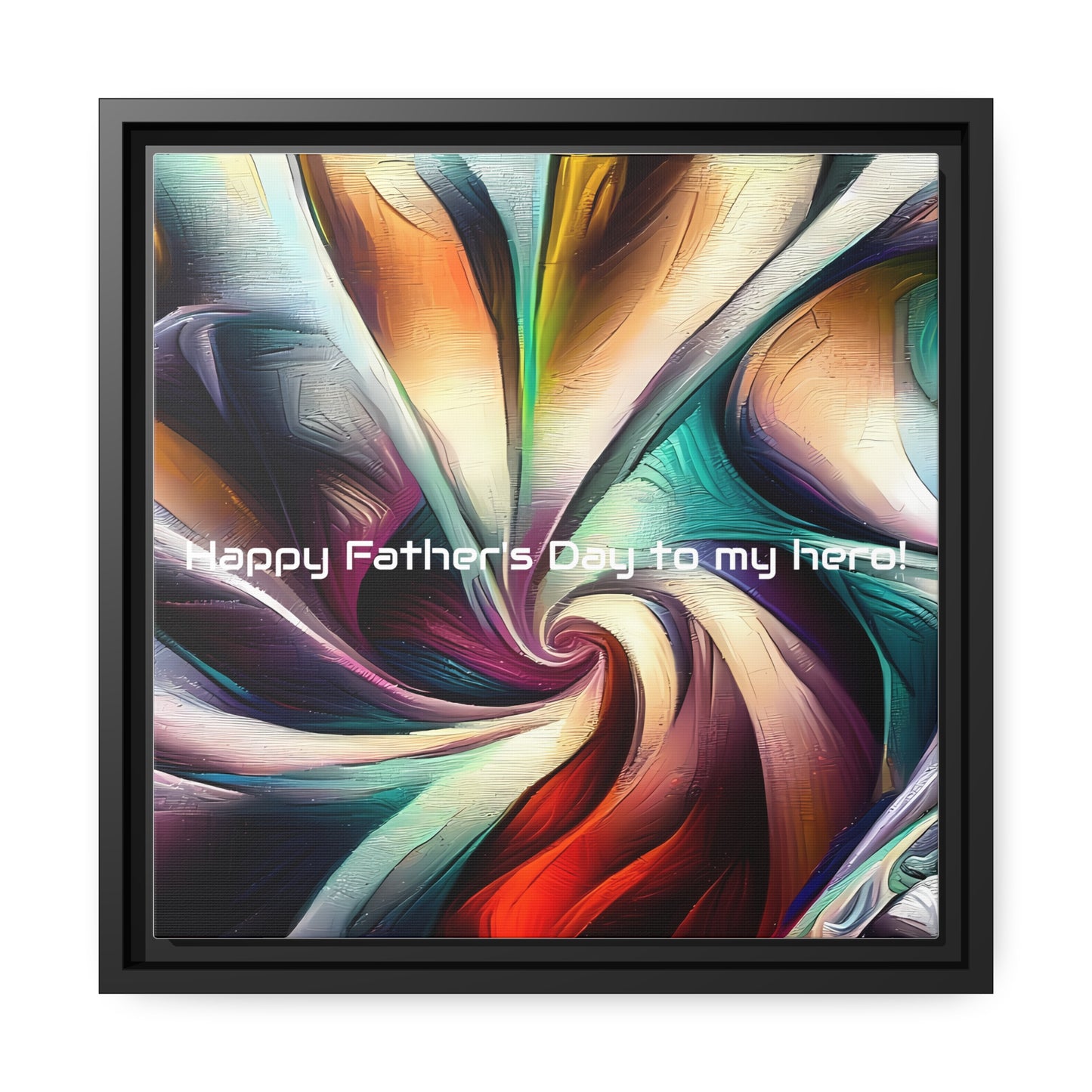 Awesome Matte Wall Art Canvas Decor Black Frame - Happy Father's Day to my hero! -  Canvas Art Fathers Day Gift Item
