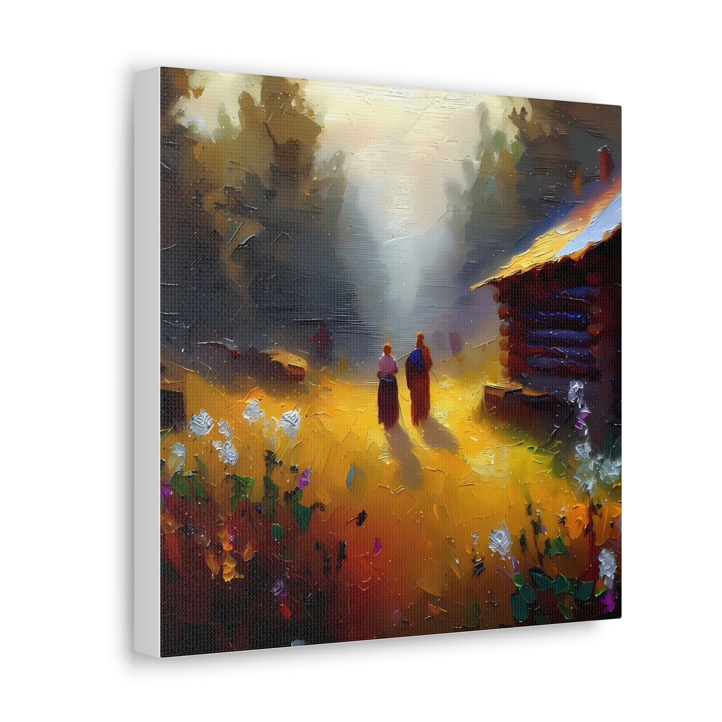 Amazing Landscape Wall Art Canvas Gallery Wraps - Romantic Cottage Country Framed Canvas Wall Art