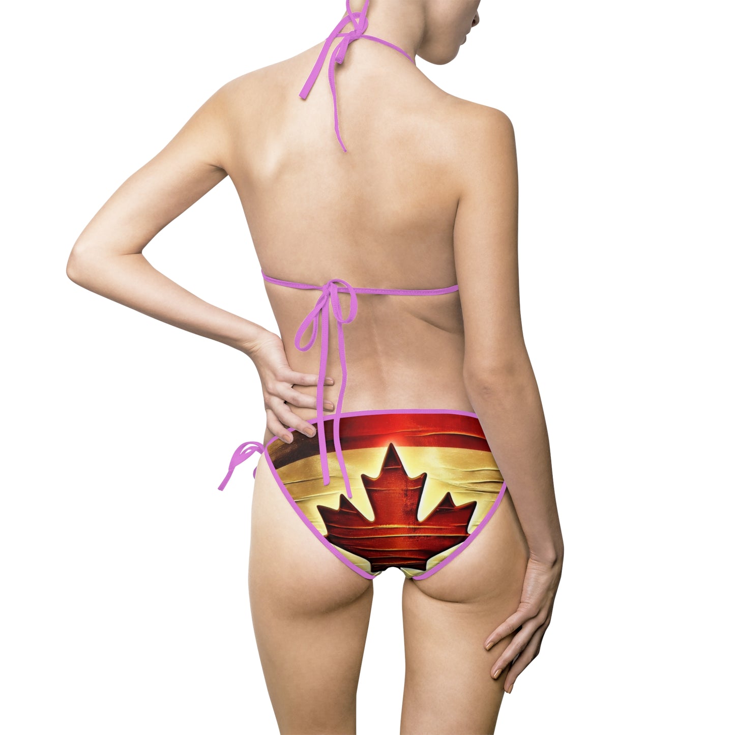 Fashion Women's Bikini Swimsuit  - Canadian Flag Rustic Vintage Swimwear