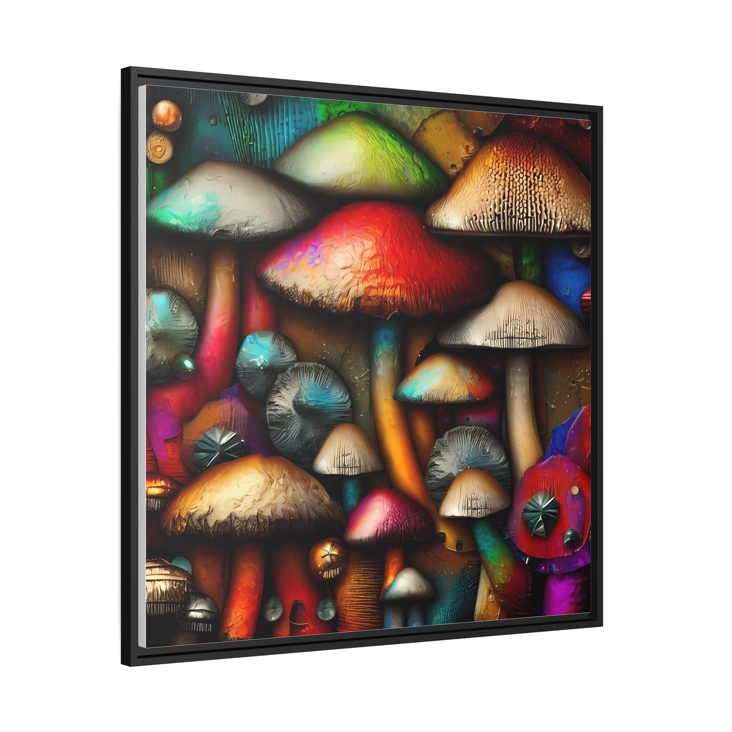 Home Decor Matte Canvas Wall Art, Black Frame - Wildshrooms - Fathers Day Gift Item Special